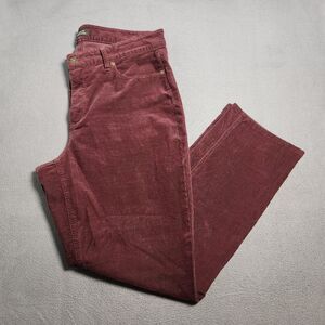 Talbots Flawless Five Pocket Women 14L Burgundy Curvy Straight Leg Corduroy Pant